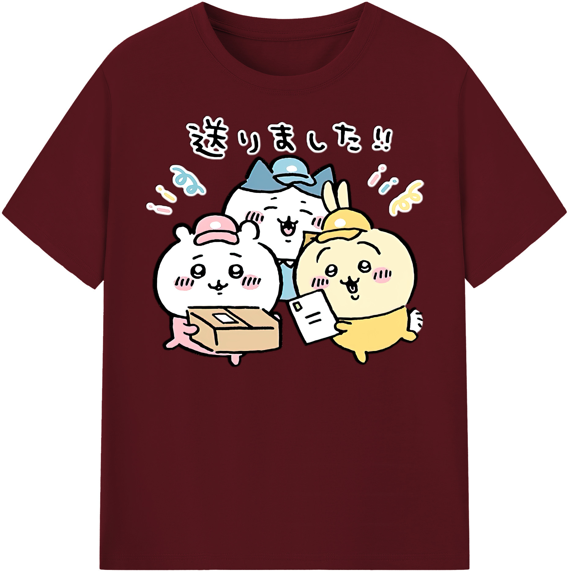 （画像用） ちいかわ ハチワレ Chii-kawa hachiware 綿100％半袖Tシャツ（フロントプリント）